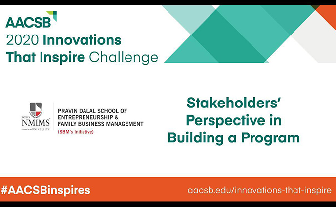 AACSB recognizes the Pravin Dalal School of Entrepreneurship & Family Business Management for 