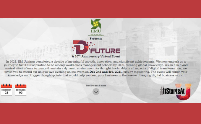 IIM Udaipur to host D’Future focused on the future of the Digital business World
