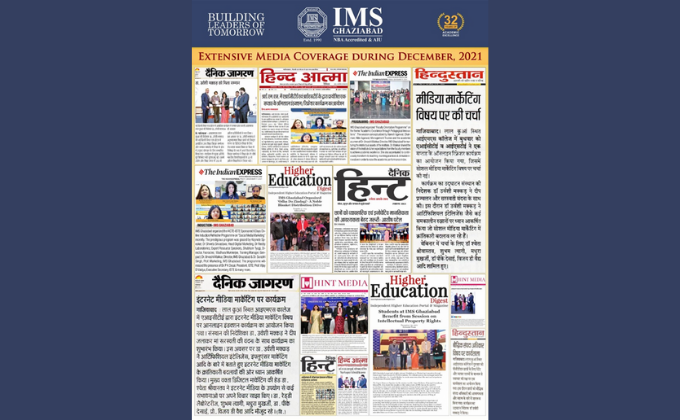 Phenomenal Media Coverage of IMS Ghaziabad in December 2021