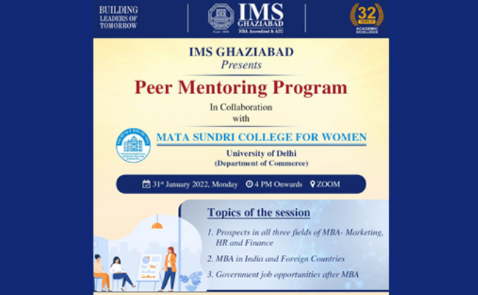 PGDM Students of Institute of Management Studies (IMS) Ghaziabad - Business School Mentor Their Peers in Delhi University